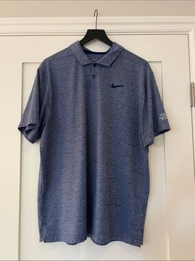 Nike Men’s Heathered Blue Polo with Swoosh